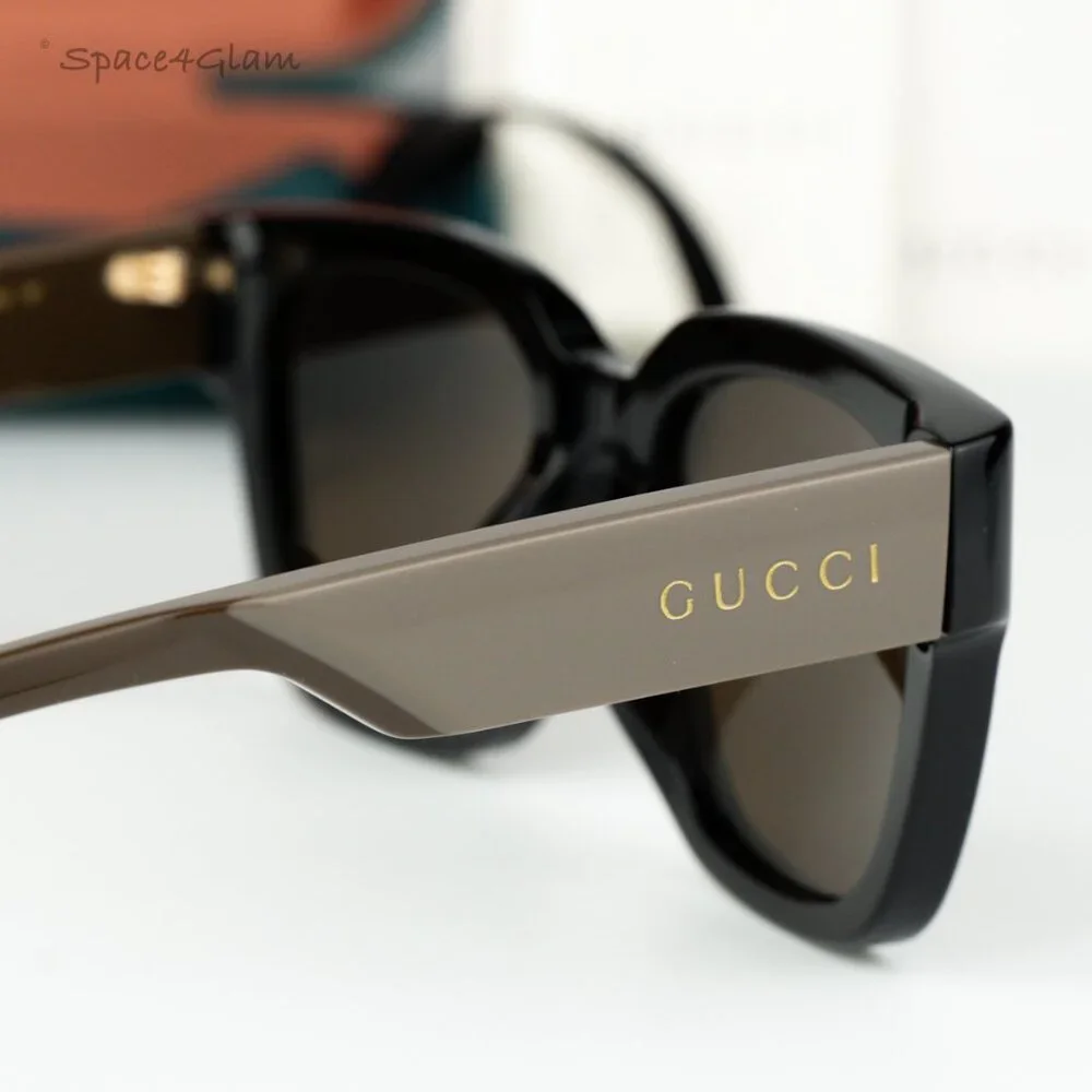 NEW Gucci GG1670SK 004 Black Green Brown Unisex Square Sunglasses GG 1670SK